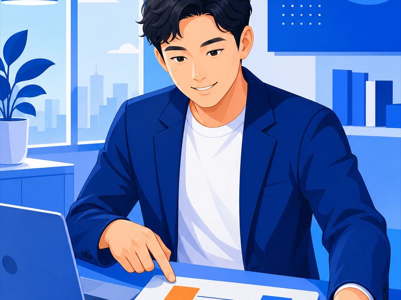 会社ごとの研修カリキュラムを設計するイラスト